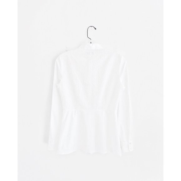 Samuji White Cotty Long Sleeve BD Top 34 2 NWT - Picture 2 of 11